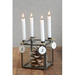 Lyskasse til 4 lys. sort. Lille