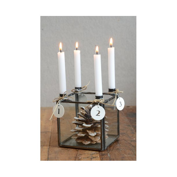 Lyskasse til 4 lys. sort. Lille