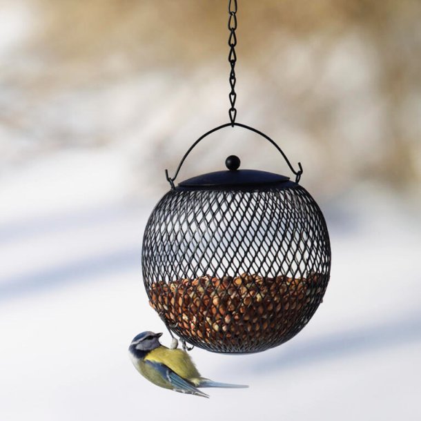 Fuglefoderbeholder. Rund