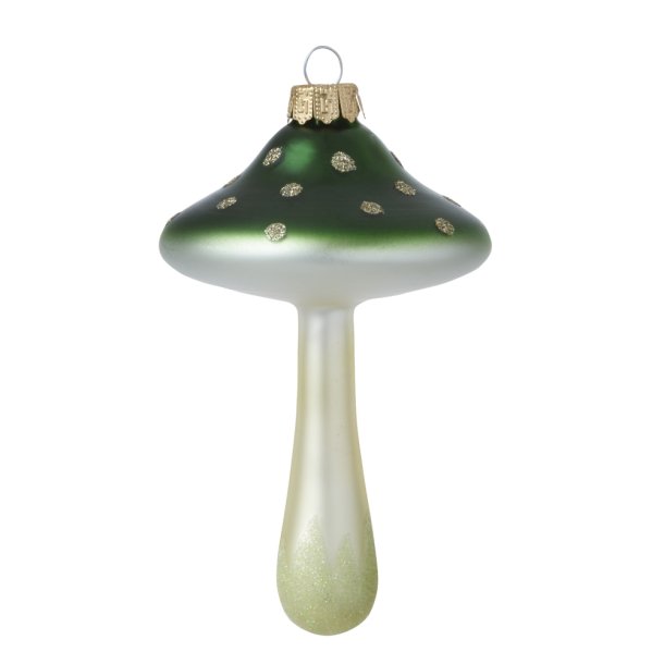 Julekugle. Glas. Paddehat. Gr�n 