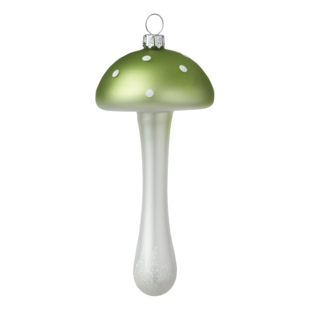 Julekugle. Glas. Paddehat. Lysegr�n