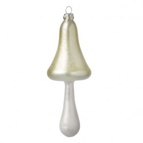 Julekugle. Glas. Paddehat. Champagnefarvet 