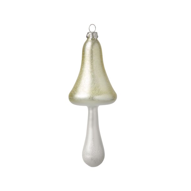 Julekugle. Glas. Paddehat. Champagnefarvet 