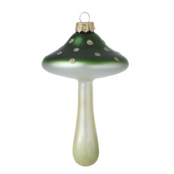 Julekugle. Glas. Paddehat. Grn 