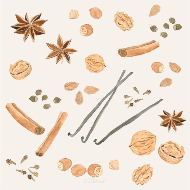 Servietter. Julekrydderier. 20 stk.