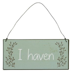 Skilt. Metal. I haven. Grn