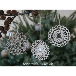 Ophng med glimmerkant. 3 stk.