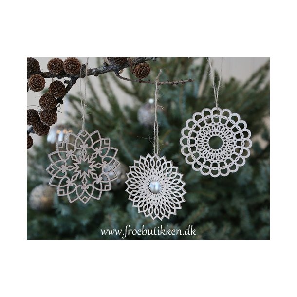 Ophng med glimmerkant. 3 stk.