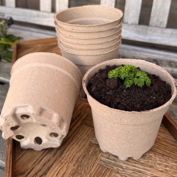 Potter. Runde. Bionedbrydelige. 10,5 cm. 8 stk.