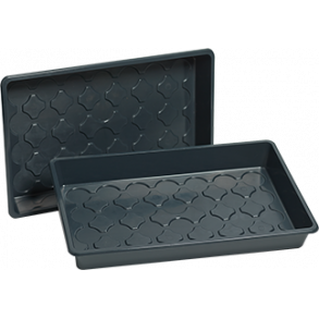 Spirebakke / vandingsbakke. Bred. Sort. Uden huller.