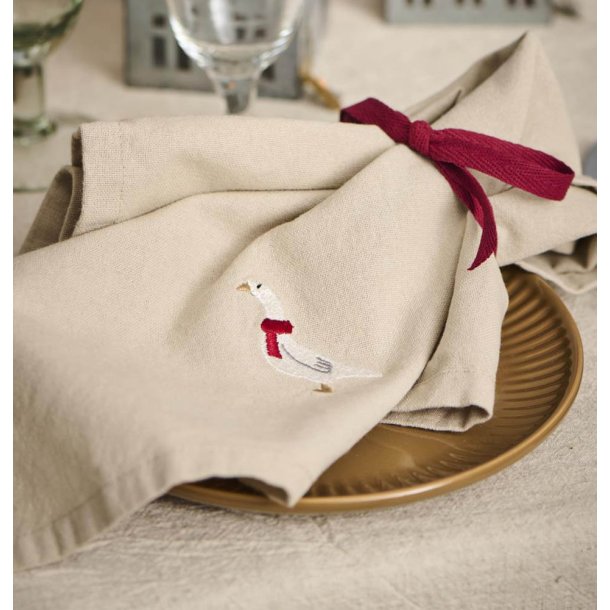 Servietter af stof med julegs.